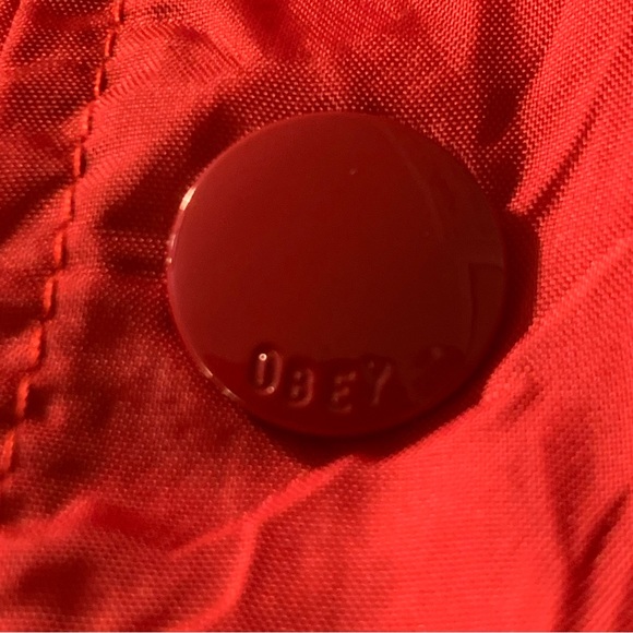 Hooded/lined Obey nylon coaches jacket, large. - Picture 4 of 8